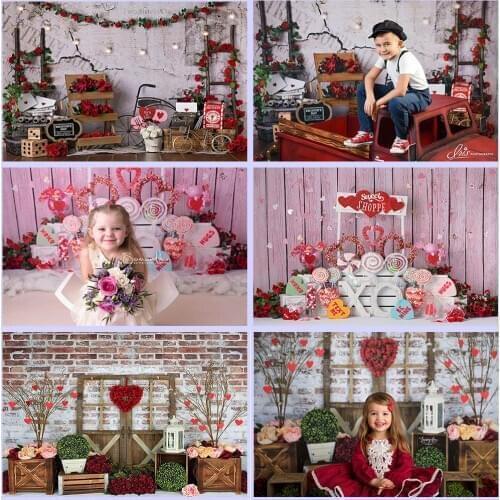 MOCSICKA Valentines Day Photography Backdrops Rose Bear Love Decor Children Cake Smash Photo Props Studio Booth Background