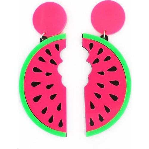Fashion Candy Red Watermelon Acrylic Drop Earring for Women Summer Jewelry Lovely Fruit Earrings Gift Oorbellen Brincos серьги
