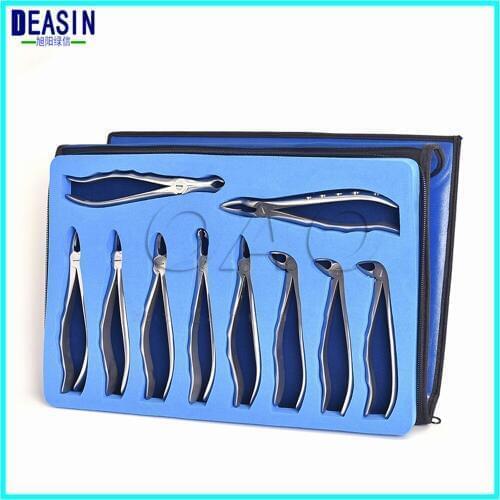 10pcs/set dental forceps Kit adult teeth forceps dental dentagra pliers