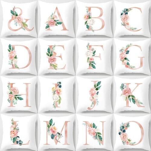 Letter Flower Pillow Case Covers Cushion Decorative Pillow Covers Square Throw Pillowcase For Home Polyester Bed Supplies BR31