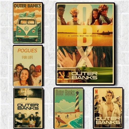 Newly 2020 Tv Show Outer Banks Poster For Room Decor Kraft Paper Vintage Printed Posters Art wall stickers Painting