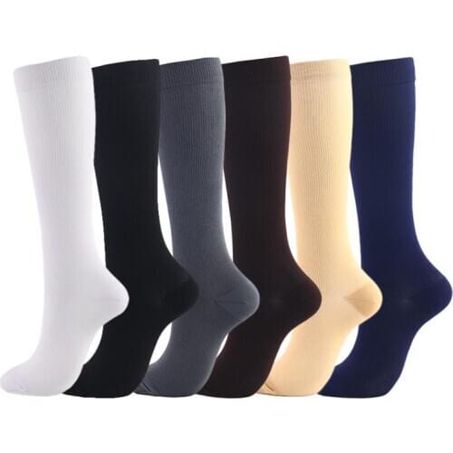 Men Women Sport Pressure Socks 6 Pairs Per Set Compression Stockings Outdoor Sport Sock for Female Male Adult