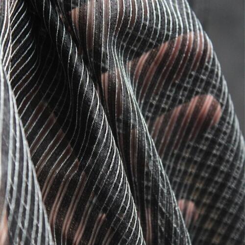 New Mesh Tulle Fabric Black white stripe Yarn dyed DIY Patchwork bazin riche Pants Skirt Dress Lace Designer Fabric 50*155cm
