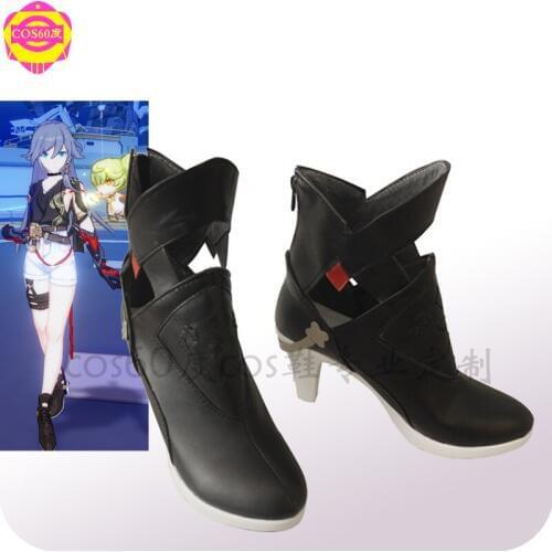Cosplay Honkai Impact 3 Fuka Shoe Boots Anime Shoes Cosplay Black Short Women Boots A