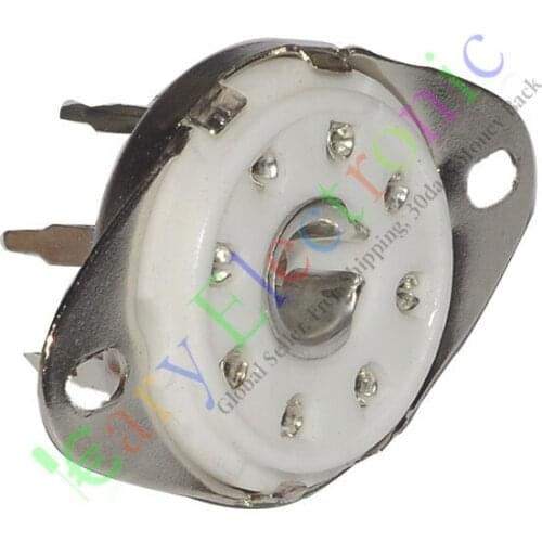 Wholesale and retail 50pc 8pin PCB Ceramic vacuum tube sockets For 5B254 4P1S BL21 audio amps guitar free shipping