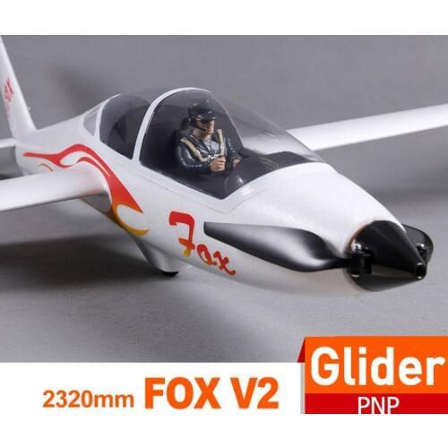 FMS 2300mm 2.3m FOX V2 Glider with Flaps 5CH 3S PNP Big Size Easy Trainer RC Airplane Remote Control Model Plane Aircraft Avion
