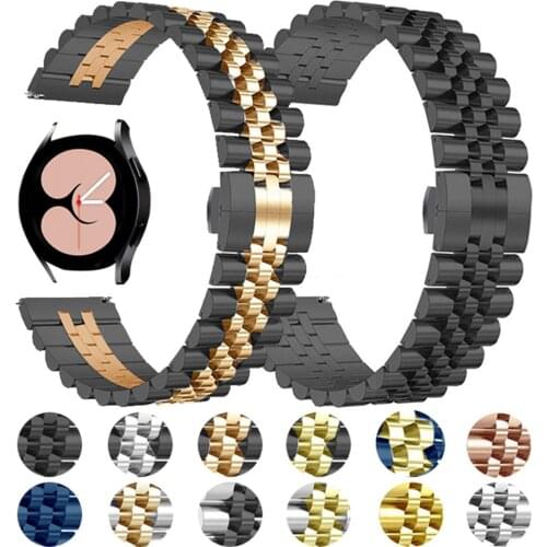 New Stainless Steel Strap for Samsung Galaxy Watch 4 Classic 46mm 42mm Band Bracelet Active2 44mm 40mm 20mm 22mm Metal Wristband