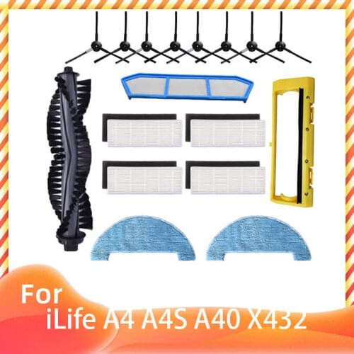 Roller Brush Spin Brush Air Filter Strainer for iLife A4 A4S A40 X432 / Amibot Spirit H2O Robot Vacuum Cleaner Spare Part
