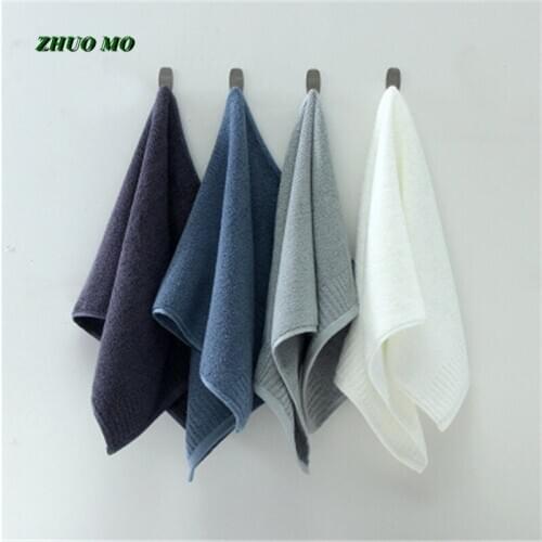 2pcs Luxury 100% Cotton Towel 35*70 cm Soft Super Absorbent White Gray Face Blue Towel For Baby Shower Bath Gift Towel
