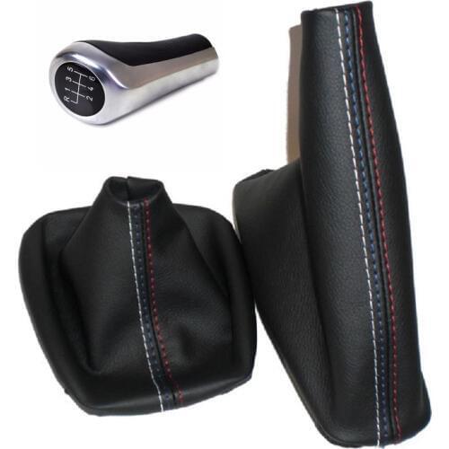 5/6 Gear Manual MT Shift Knob With Real Leather Handbrake Gaiter Shift Boot For BMW 3 Series E36 E46 M3