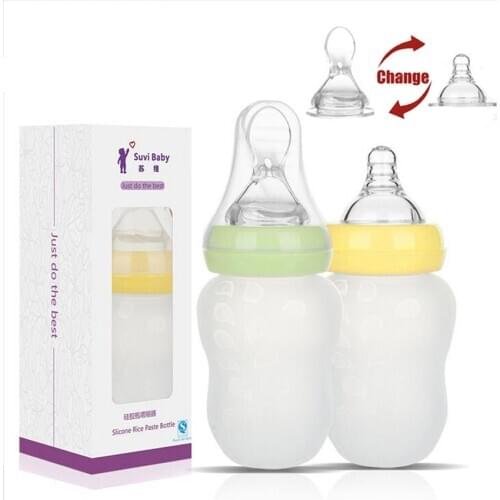BPA NEW Free Silicone Soft Head Spoon Feeding Bottle Set for Babies Children to East Mushy Rice Take Medicine Have Soup
