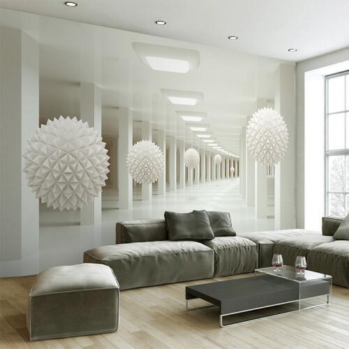 Modern Simple 3D Stereo Abstract Space White Sphere Mural Wallpaper Office Living Room TV Sofa Backdrop Wall Decor Wallpaper 3 D