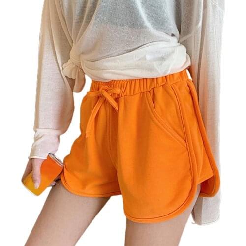 All Match A Line Girl Shorts High Waist Drawstring Pockets Sport Shorts for Summer sport Short