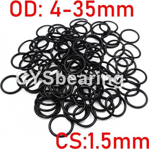 NBR O Ring Seal Gasket Thickness CS 1.5MM OD 4~35MM Nitrile Butadiene Rubber Spacer Oil Resistance Washer Round Shape