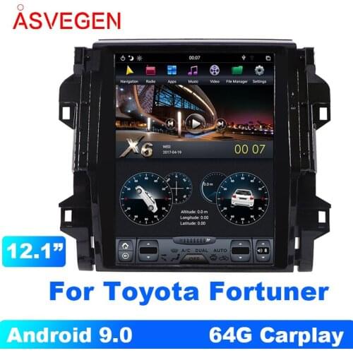 Vertical 12.1'' Android 7.1 Car Stereo Radio Player For Toyota Fortuner Multimedia Player GPS Navi Manual Air Conditioner