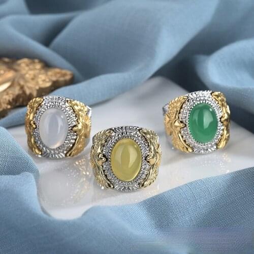 Domineering Mens Eagle Gems Rings for Men Women Motorcycle Party Punk Style Animal Ring Crystal Rings Hip Hop Jewelry Gifts