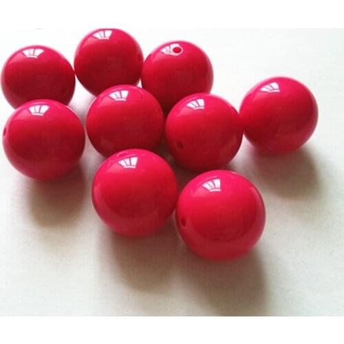 Choose size) 6mm/8mm/10mm/12mm/14mm/16mm/18mm/25mm hot pink color Gumball Bubblegum Acrylic Solid Beads for Necklace Jewelry