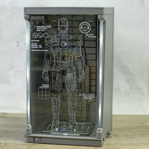 ZD Toys Marvel Iron Man Hangar Dustproof Figure Display Box Collection Gift