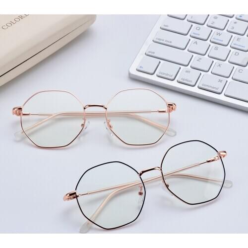 1 Pcs Vintage Metal Round Glasses Fashion Women Men Oversized Glasses Frame Optical Eyeglass Frame Spectacles Eyeglasses
