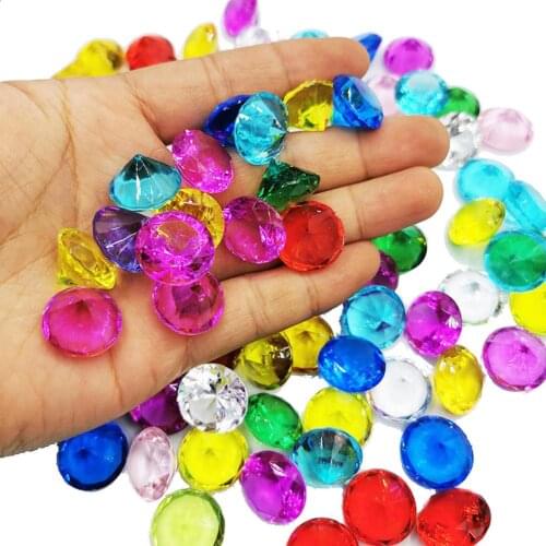 100PCS Colorful Diving Rhinestones Acrylic Irregular Shape Stone Home Decoration Summer Pool Toy Aquarium Supplies