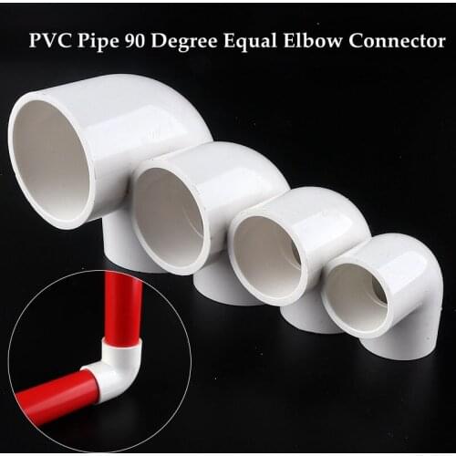 20pcs~5pcs Inner Diameter 20~50mm PVC Pipe 90° Equal Elbow Connector Plastic Water Supply Joint Fittings Irrigation System Parts