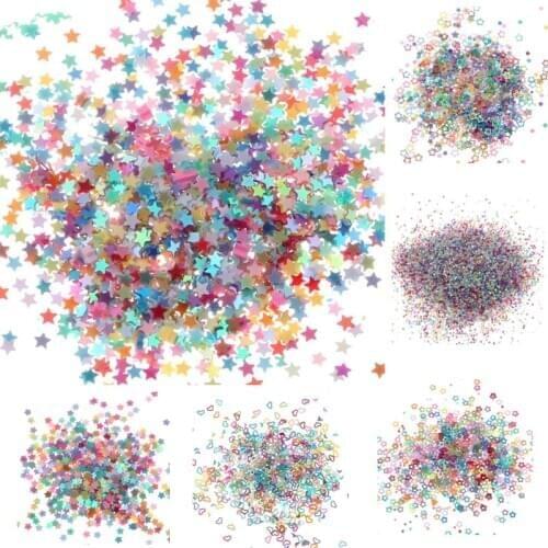 30g Mixed Acrylic Macaroons Laser Star Heart Sequins Paillette Sewing For Clothing Wedding Art Decoration Diy Nail Accssories