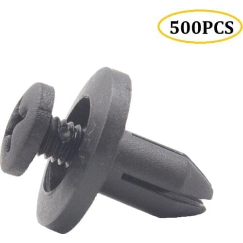 500pcs 6mm Car Clips Universal Purpose Plastic Expansion Rivets Car Decoration Folder Door Push-Type Trimming Plate Clips