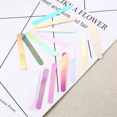 60pcs 7x66mm Large Rectangle Bar Sticker Sequins Paillettes Sewing Craft Women Garments Decoration Jewelry Accessories
