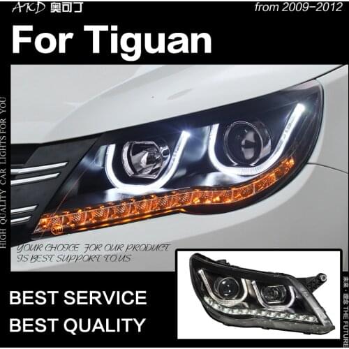 AKD Car Styling for Tiguan LED Headlight 2007-2012 Tiguan Headlight DRL Head Lamp Angel Eye Hid Option Bi Xenon Auto Accessories