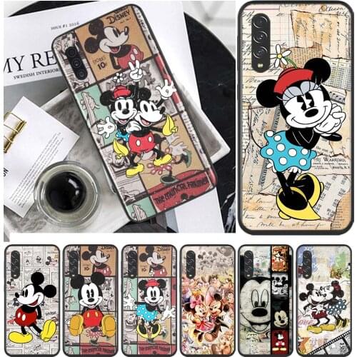 Disney Retro Mickey for Samsung Galaxy A90 A80 A70 A60 A50 M60 M40 A20E A2Core A10S A10E Silicon Soft Black Phone Case