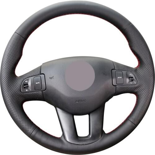 Black Synthetic Leather Car Steering Wheel Cover for Kia Sportage 3 2011-2014 Kia Ceed Cee'd 2010-2012
