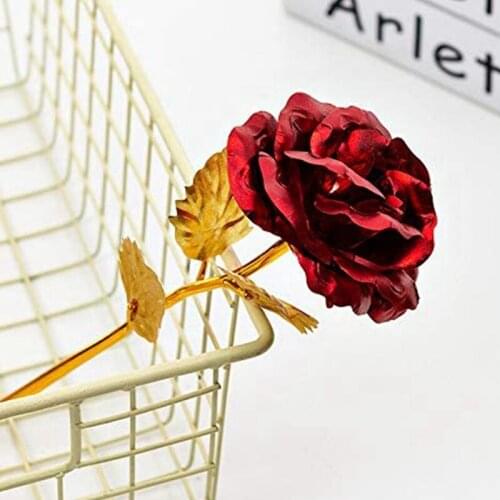 24K Red Rose Flower,Gold Dipped Rose 24K Forever Rose with Gift Box and Bag for Lover Mother Friends,Valentines Day