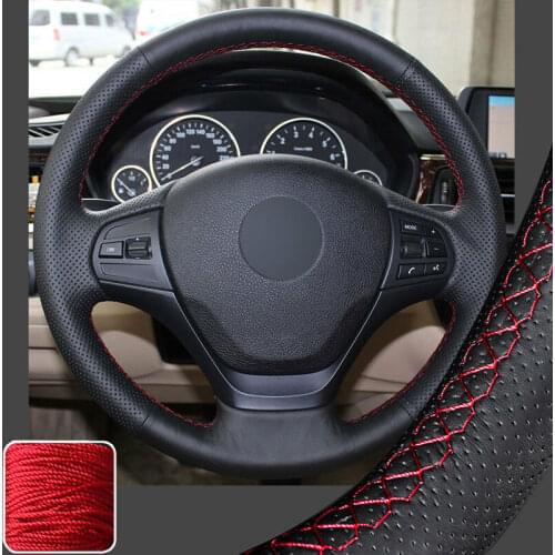 DIY Wrap Steering Wheel Cover For BMW 3 Series F30 F31 F34 328i 335i 340i 12-19 Super Soft Non-slip Durable Car Interior