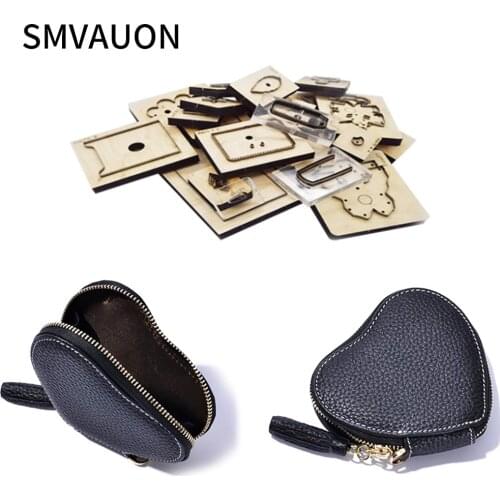 SMVAUON Wooden Mold Cutting Diy Cute heart-shaped coin purse Mold Scrapbook Suitable For Die Cutting Machine