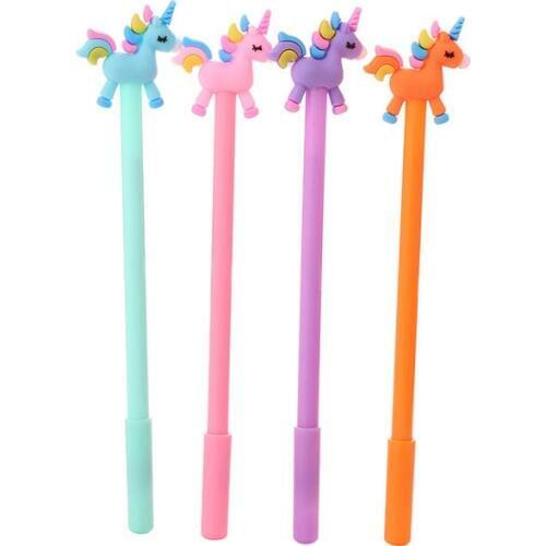 2pc Kawaii Gel Pen Cute Rainbow Trojan Unicorn Pen Office School Supplies Cartoon Children Stationery