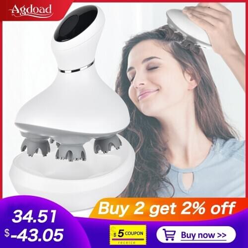 Electric Head Massage 3D Stereo Scalp Stress Relax Head Massager Prevent Hair Loss Body Deep Tool Kneading Vibrating Health Care