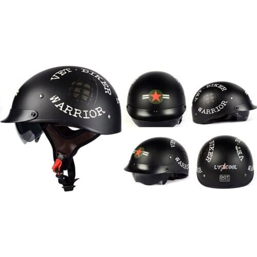 Motorcycle Touring Helment Open face Helmet Motorbike Racing Helmet Vintage Moto Helmet Scooter Half With DOT Certification