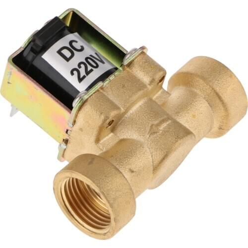 Normally Closed Brass Solenoid Valve Solar for Water Heater 220V DC 1/2BSP