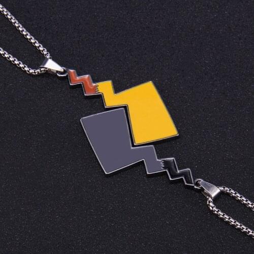 Cartoon Anime Tail Couple Necklace Color Pendant Male and Female Students Hip Hop Fun Jewelry Metal Fashion Gift Wholesale