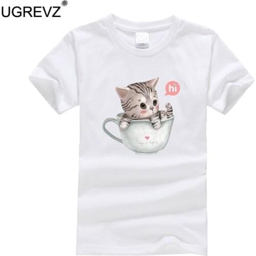 Funny T Shirts Cat Teens Short Sleeve T Shirt for Boys Kids Clothes Summer 2021 New Hot Children Tops for Girls 8 10 12 14 Year