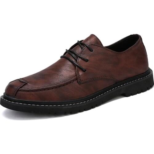 Fashion Genuine Leather Male Shoes Comfortable Lace-Up Boat Casual Shoes For Men Leather Breathable Soft Mens Driving Shoes