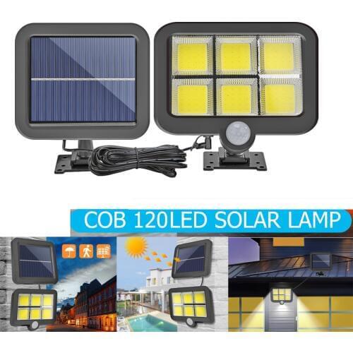 56/100/120LED COB Solar Light Outdoor Lighting PIR Motion Sensor Waterproof Street Light Powered Path Solar Lamp