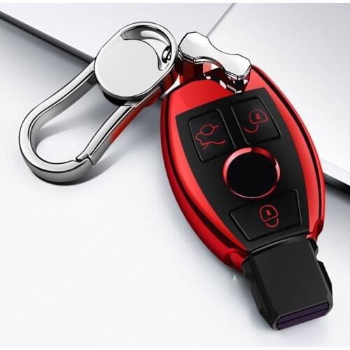 High Quality Chrome TPU Car Key Cover Key Bag fit for Mercedes Benz A C E R M class CLA GLA Key Shell W205 W204 W210 W124 W203