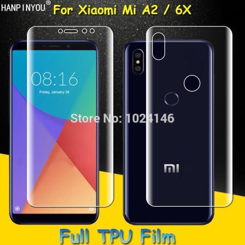 Front / Back Full Coverage Clear Soft TPU Film Screen Protector For Xiaomi Mi A2 / 6X Cover Curved Parts (Not Tempered Glass)