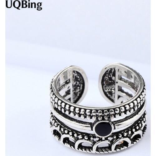 2019 Bohemian Vintage 925 Sterling Silver Purple Crystal Layered Rings For Women Ladies Statement Finger Rings Jewelry