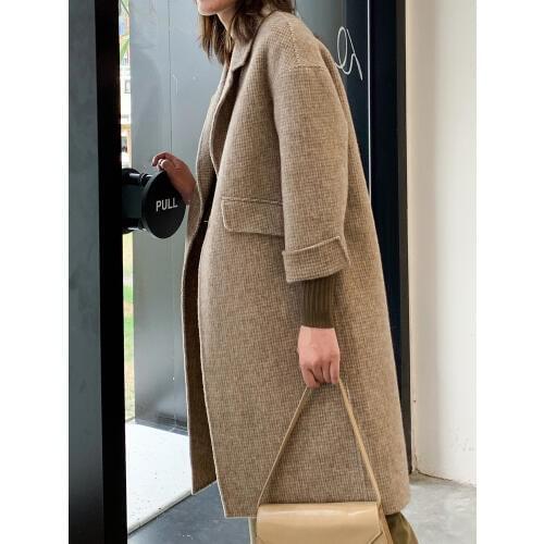 KMETRAM Autumn Winter Coat Women 100% Wool Coat Female Jacket Double Side Woolen Coats Korean Long Jackets Manteau Femme MY4512