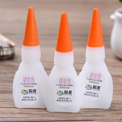 1pc 502 Super Liquid Glue Instant Quick-drying Adhesive Strong Bond For Leather Rubber Wood Metal Glass Home Office Supplies