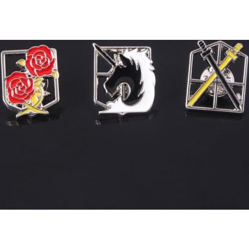 1pc Attack On Titan Brooch Shingeki No Kyojin Anime Cosplay Wings of Liberty Lapel Pin Clothes Pin Enamel Badge Broche For Fans