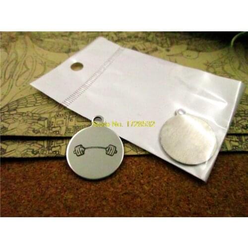 10pcs-stainless steel Charms " barbell" DIY Charms Pendants for necklace/bracelet/keychain DIY jewelry