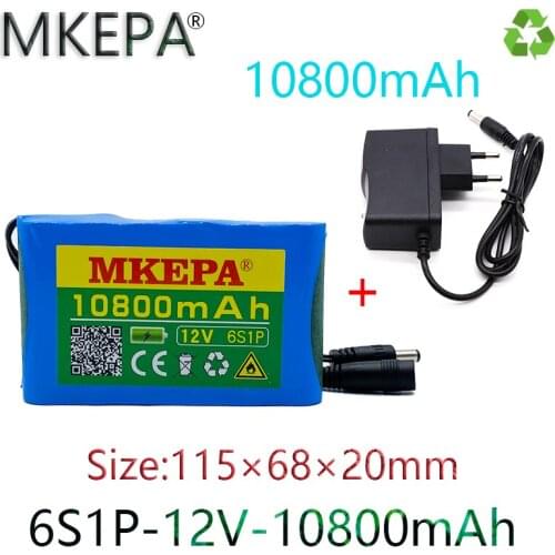 100% original 12V battery pack 10.8Ah 18650 Rechargeable Lithium Ion battery pack capacity DC 12V 10.800mAh CCTV Cam Monitor